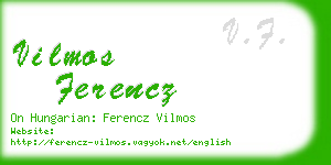 vilmos ferencz business card